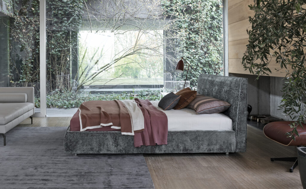 Side view of the Mack double bed showing sleek frame and clean lines